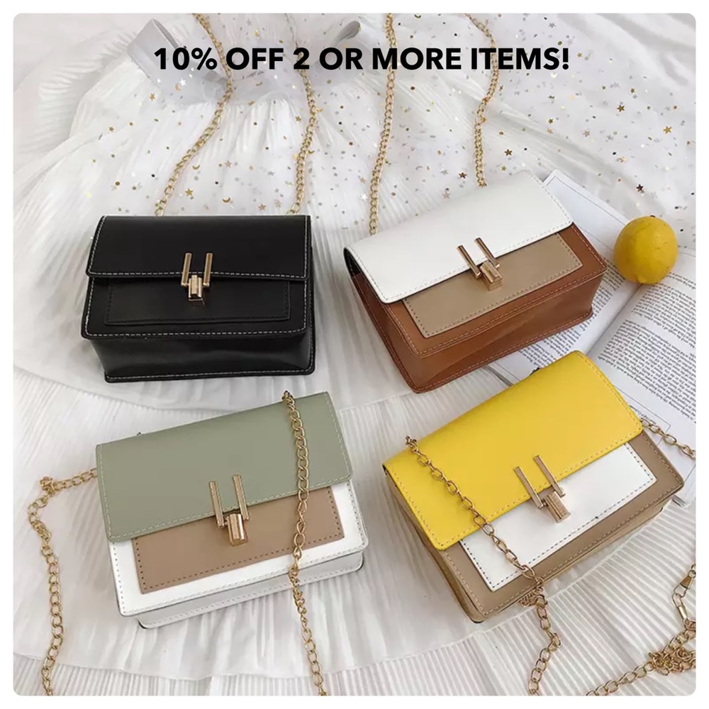 NWOT YELLOW WHITE & BEIGE MINI CROSSBODY BAG